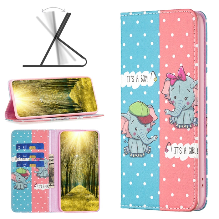 Estuche para teléfono de cuero pintado magnético invisible, For Xiaomi Poco M4 Pro, For Xiaomi Poco M4 Pro 5G