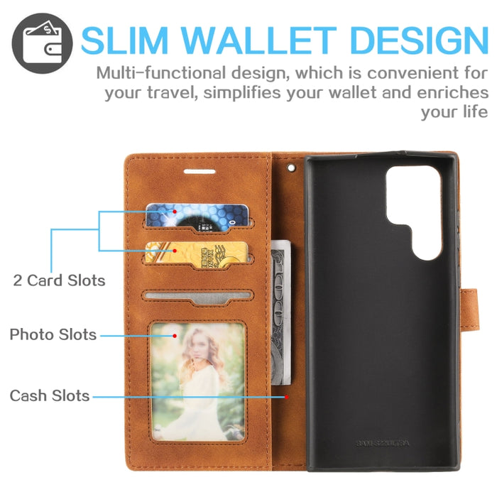 Estuche para teléfono de cuero con cepillo antirrobo Skin Feel, For Samsung Galaxy S22 Ultra 5G, For Samsung Galaxy S22 5G, For Samsung Galaxy S22+ 5G, For Xiaomi Redmi Note 11 Pro 4G, For Xiaomi Redmi Note 11 4G/11S Global