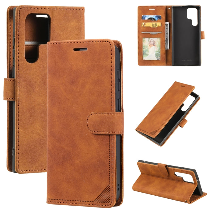 Estuche para teléfono de cuero con cepillo antirrobo Skin Feel, For Samsung Galaxy S22 Ultra 5G, For Samsung Galaxy S22 5G, For Samsung Galaxy S22+ 5G, For Xiaomi Redmi Note 11 Pro 4G, For Xiaomi Redmi Note 11 4G/11S Global