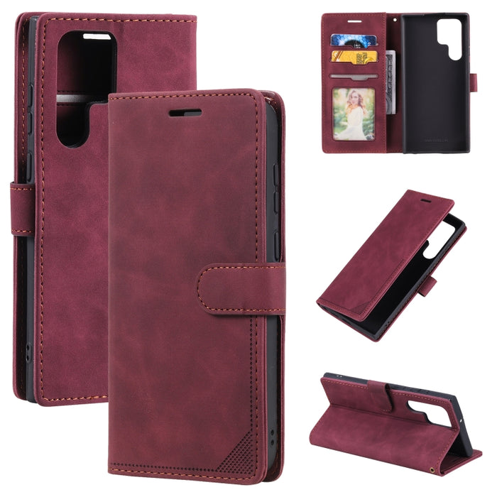 Estuche para teléfono de cuero con cepillo antirrobo Skin Feel, For Samsung Galaxy S22 Ultra 5G, For Samsung Galaxy S22 5G, For Samsung Galaxy S22+ 5G, For Xiaomi Redmi Note 11 Pro 4G, For Xiaomi Redmi Note 11 4G/11S Global