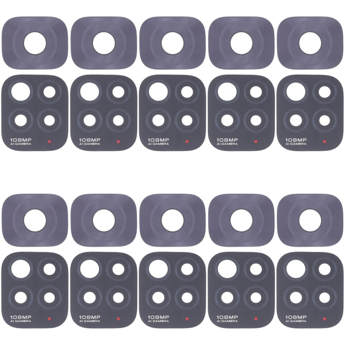 Lente de cámara trasera de 10 piezas, For Xiaomi Redmi K50/Redmi K50 Pro, For XiaomiRedmi Note 11 Pro 4G / Note 11 Pro+ 5G India / Note 11E Pro, For Xiaomi Poco X4 Pro 5G, For Xiaomi Poco M4 Pro 4G, For Xiaomi Poco M3 Pro 5G, For Xiaomi Redmi Note 11T ...