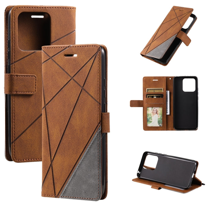 Estuche para teléfono de cuero con empalme de piel, For Xiaomi 11T, For Xiaomi Redmi Note 11, For Xiaomi Redmi Note 11 Pro, For Xiaomi Redmi K40S, For Xiaomi Redmi Note 11S, For Xiaomi Redmi 10C 4G Global/10 India, For Xiaomi Poco X4 Pro 5G            ...