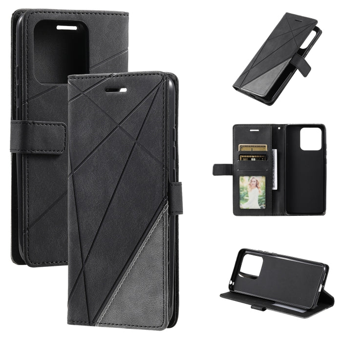 Estuche para teléfono de cuero con empalme de piel, For Xiaomi 11T, For Xiaomi Redmi Note 11, For Xiaomi Redmi Note 11 Pro, For Xiaomi Redmi K40S, For Xiaomi Redmi Note 11S, For Xiaomi Redmi 10C 4G Global/10 India, For Xiaomi Poco X4 Pro 5G            ...
