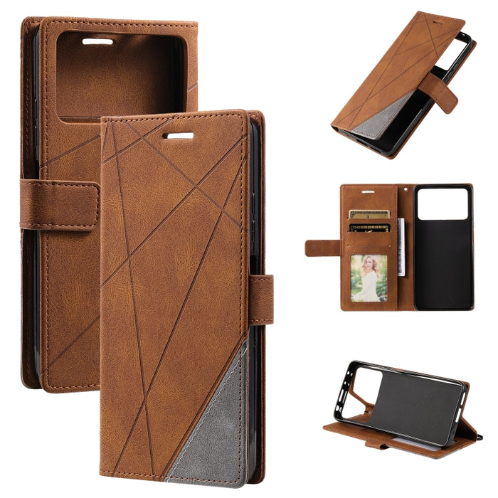 Estuche para teléfono de cuero con empalme de piel, For Xiaomi 11T, For Xiaomi Redmi Note 11, For Xiaomi Redmi Note 11 Pro, For Xiaomi Redmi K40S, For Xiaomi Redmi Note 11S, For Xiaomi Redmi 10C 4G Global/10 India, For Xiaomi Poco X4 Pro 5G            ...
