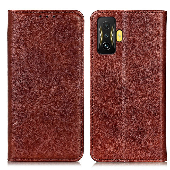 Estuche magnético para teléfono de cuero con textura de Crazy Horse, For Xiaomi Poco F4 GT 5G