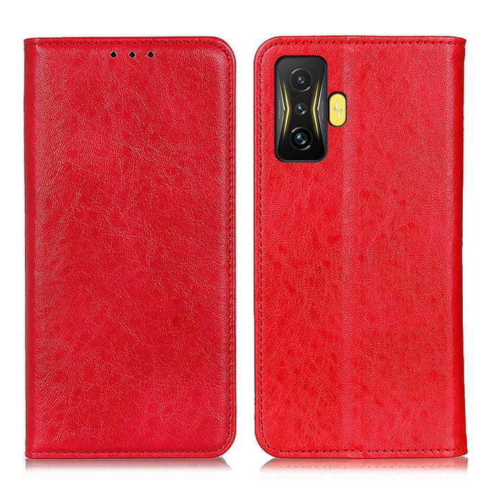 Estuche magnético para teléfono de cuero con textura de Crazy Horse, For Xiaomi Poco F4 GT 5G