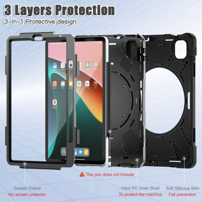 Funda protectora para tableta de silicona + PC, For Xiaomi Pad 5 / Pad 5 Pro