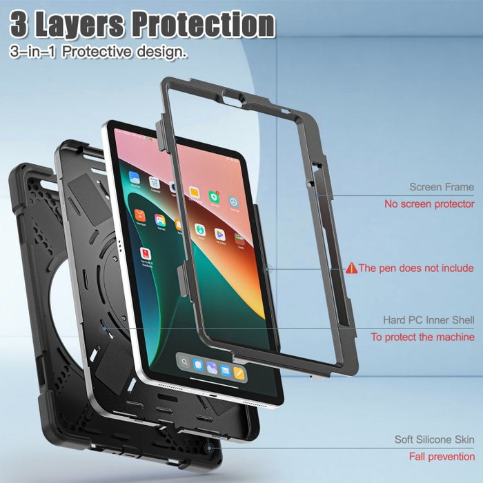 Funda protectora para tableta de silicona + PC, For Xiaomi Pad 5 / Pad 5 Pro