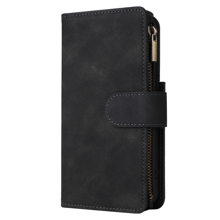 Estuche para teléfono de cuero con cremallera esmerilada multifuncional, For Samsung Galaxy S22+ 5G, For Samsung Galaxy A03s 166.5mm, For Samsung Galaxy A13 5G, For Samsung Galaxy A33 5G, For Samsung Galaxy A53 5G, For Xiaomi Redmi Note 11 Pro China   ...