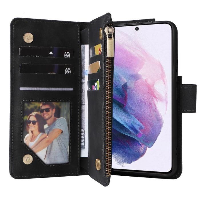 Estuche para teléfono de cuero con cremallera esmerilada multifuncional, For Samsung Galaxy S22+ 5G, For Samsung Galaxy A03s 166.5mm, For Samsung Galaxy A13 5G, For Samsung Galaxy A33 5G, For Samsung Galaxy A53 5G, For Xiaomi Redmi Note 11 Pro China   ...