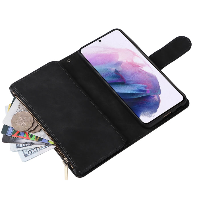 Estuche para teléfono de cuero con cremallera esmerilada multifuncional, For Samsung Galaxy S22+ 5G, For Samsung Galaxy A03s 166.5mm, For Samsung Galaxy A13 5G, For Samsung Galaxy A33 5G, For Samsung Galaxy A53 5G, For Xiaomi Redmi Note 11 Pro China   ...
