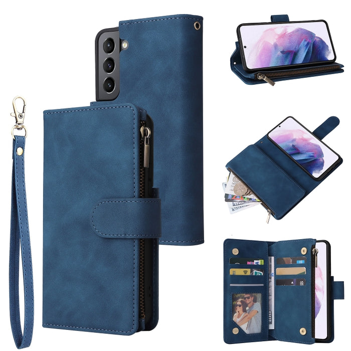 Estuche para teléfono de cuero con cremallera esmerilada multifuncional, For Samsung Galaxy S22+ 5G, For Samsung Galaxy A03s 166.5mm, For Samsung Galaxy A13 5G, For Samsung Galaxy A33 5G, For Samsung Galaxy A53 5G, For Xiaomi Redmi Note 11 Pro China   ...