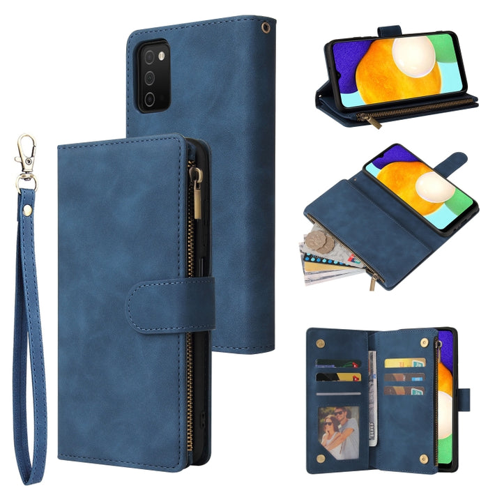 Estuche para teléfono de cuero con cremallera esmerilada multifuncional, For Samsung Galaxy S22+ 5G, For Samsung Galaxy A03s 166.5mm, For Samsung Galaxy A13 5G, For Samsung Galaxy A33 5G, For Samsung Galaxy A53 5G, For Xiaomi Redmi Note 11 Pro China   ...