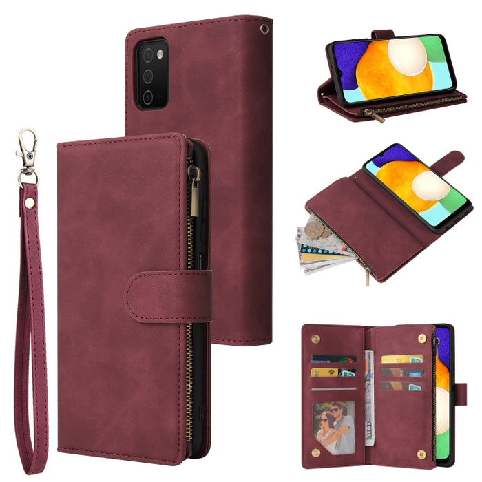 Estuche para teléfono de cuero con cremallera esmerilada multifuncional, For Samsung Galaxy S22+ 5G, For Samsung Galaxy A03s 166.5mm, For Samsung Galaxy A13 5G, For Samsung Galaxy A33 5G, For Samsung Galaxy A53 5G, For Xiaomi Redmi Note 11 Pro China   ...