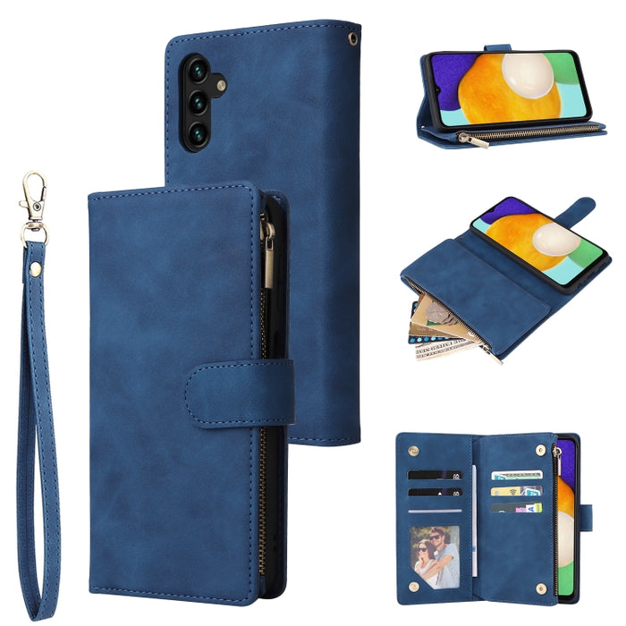 Estuche para teléfono de cuero con cremallera esmerilada multifuncional, For Samsung Galaxy S22+ 5G, For Samsung Galaxy A03s 166.5mm, For Samsung Galaxy A13 5G, For Samsung Galaxy A33 5G, For Samsung Galaxy A53 5G, For Xiaomi Redmi Note 11 Pro China   ...