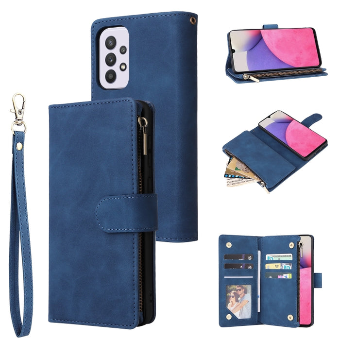 Estuche para teléfono de cuero con cremallera esmerilada multifuncional, For Samsung Galaxy S22+ 5G, For Samsung Galaxy A03s 166.5mm, For Samsung Galaxy A13 5G, For Samsung Galaxy A33 5G, For Samsung Galaxy A53 5G, For Xiaomi Redmi Note 11 Pro China   ...