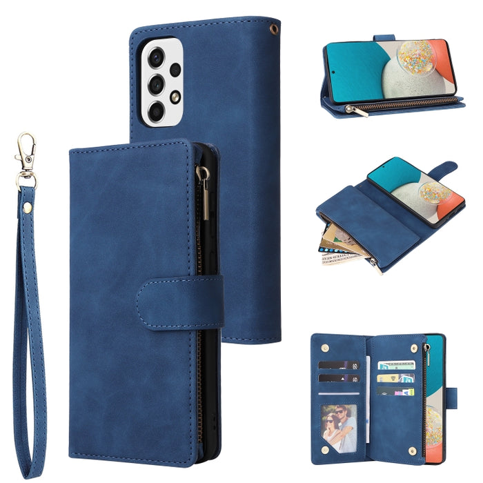 Estuche para teléfono de cuero con cremallera esmerilada multifuncional, For Samsung Galaxy S22+ 5G, For Samsung Galaxy A03s 166.5mm, For Samsung Galaxy A13 5G, For Samsung Galaxy A33 5G, For Samsung Galaxy A53 5G, For Xiaomi Redmi Note 11 Pro China   ...