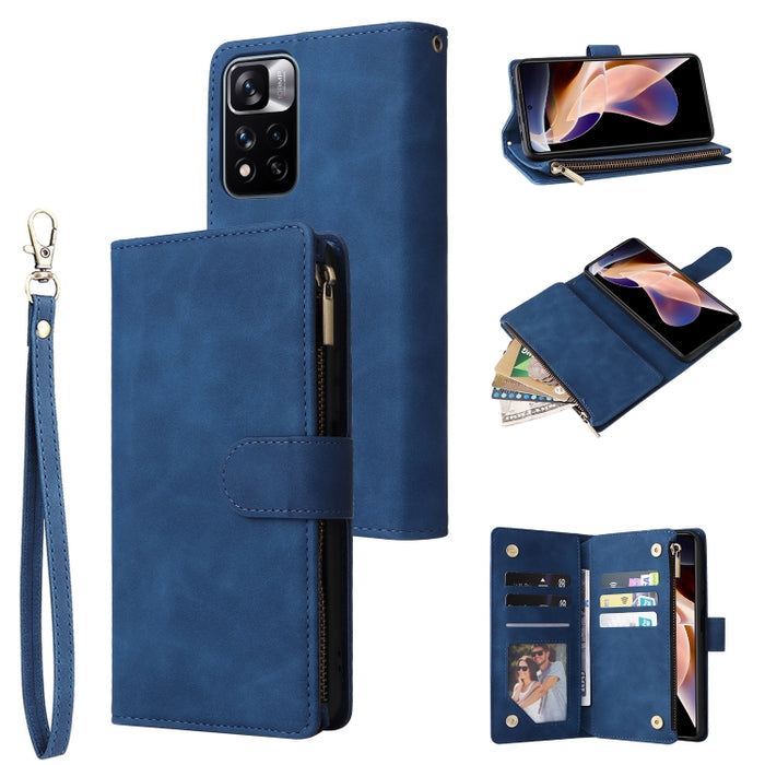 Estuche para teléfono de cuero con cremallera esmerilada multifuncional, For Samsung Galaxy S22+ 5G, For Samsung Galaxy A03s 166.5mm, For Samsung Galaxy A13 5G, For Samsung Galaxy A33 5G, For Samsung Galaxy A53 5G, For Xiaomi Redmi Note 11 Pro China   ...