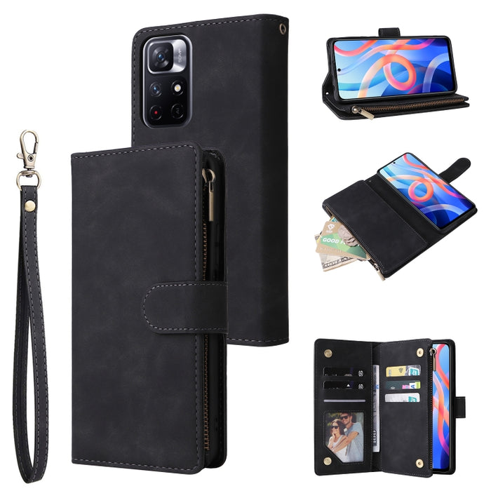 Estuche para teléfono de cuero con cremallera esmerilada multifuncional, For Samsung Galaxy S22+ 5G, For Samsung Galaxy A03s 166.5mm, For Samsung Galaxy A13 5G, For Samsung Galaxy A33 5G, For Samsung Galaxy A53 5G, For Xiaomi Redmi Note 11 Pro China   ...