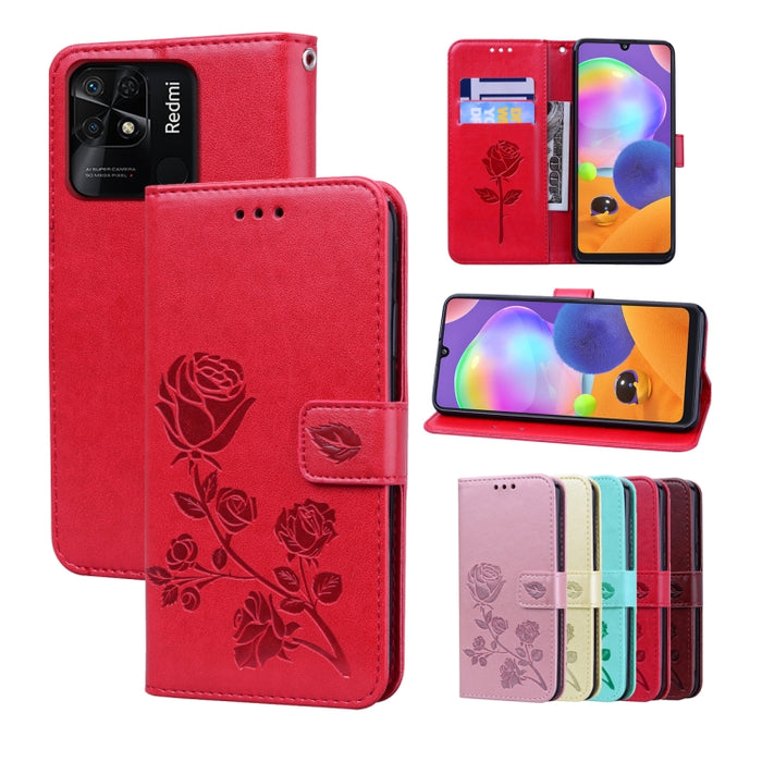 Estuche para teléfono de cuero en relieve Rose, For Xiaomi Redmi 10C, For Huawei nova 8i, For Huawei nova 9, For Honor X8, For Samsung Galaxy A13 4G, For Samsung Galaxy A23