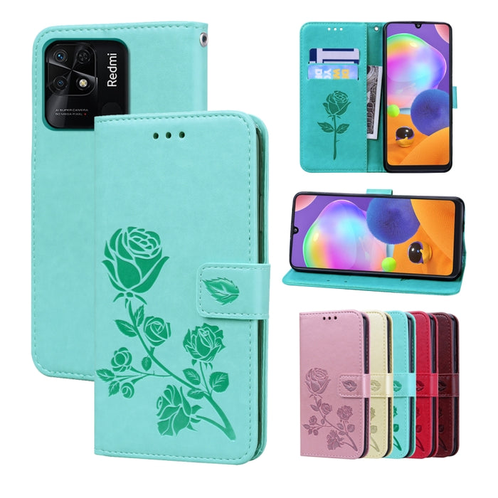 Estuche para teléfono de cuero en relieve Rose, For Xiaomi Redmi 10C, For Huawei nova 8i, For Huawei nova 9, For Honor X8, For Samsung Galaxy A13 4G, For Samsung Galaxy A23