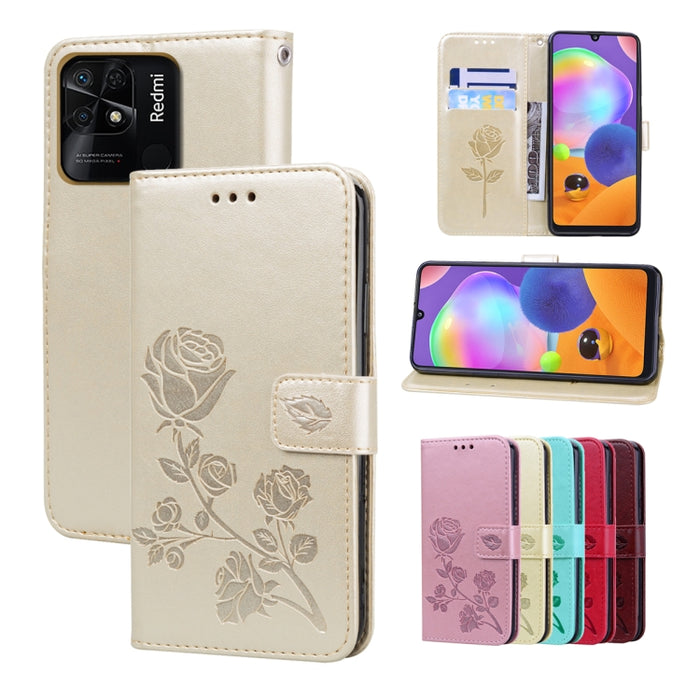 Estuche para teléfono de cuero en relieve Rose, For Xiaomi Redmi 10C, For Huawei nova 8i, For Huawei nova 9, For Honor X8, For Samsung Galaxy A13 4G, For Samsung Galaxy A23