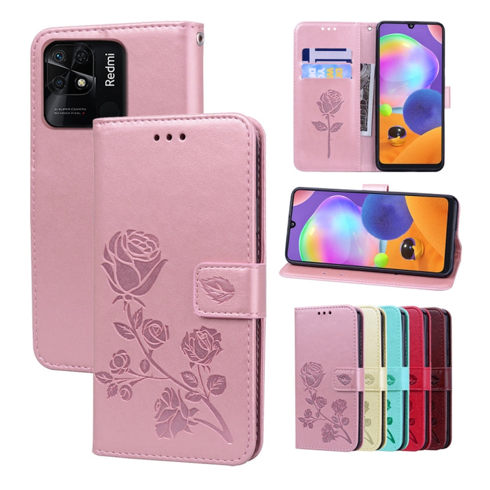 Estuche para teléfono de cuero en relieve Rose, For Xiaomi Redmi 10C, For Huawei nova 8i, For Huawei nova 9, For Honor X8, For Samsung Galaxy A13 4G, For Samsung Galaxy A23