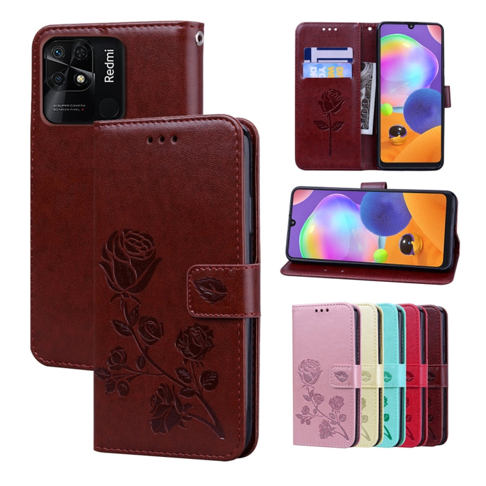 Estuche para teléfono de cuero en relieve Rose, For Xiaomi Redmi 10C, For Huawei nova 8i, For Huawei nova 9, For Honor X8, For Samsung Galaxy A13 4G, For Samsung Galaxy A23