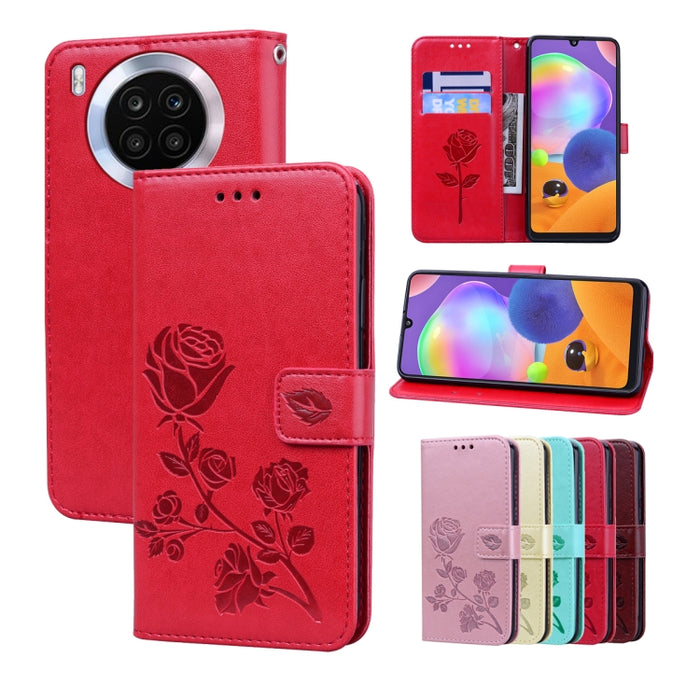 Estuche para teléfono de cuero en relieve Rose, For Xiaomi Redmi 10C, For Huawei nova 8i, For Huawei nova 9, For Honor X8, For Samsung Galaxy A13 4G, For Samsung Galaxy A23