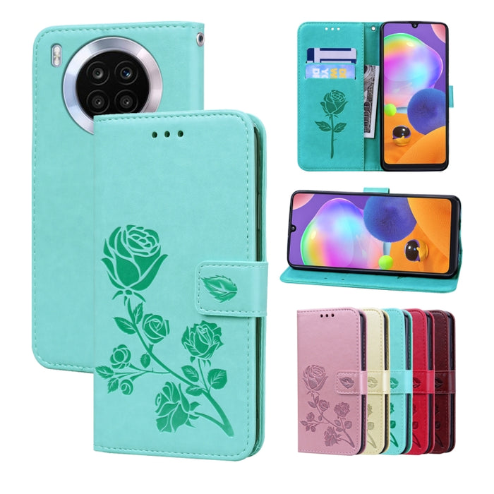 Estuche para teléfono de cuero en relieve Rose, For Xiaomi Redmi 10C, For Huawei nova 8i, For Huawei nova 9, For Honor X8, For Samsung Galaxy A13 4G, For Samsung Galaxy A23