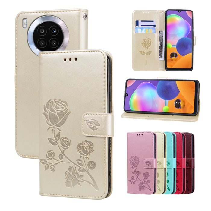 Estuche para teléfono de cuero en relieve Rose, For Xiaomi Redmi 10C, For Huawei nova 8i, For Huawei nova 9, For Honor X8, For Samsung Galaxy A13 4G, For Samsung Galaxy A23