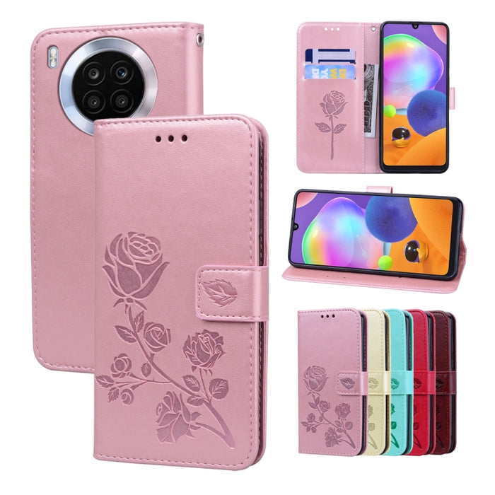 Estuche para teléfono de cuero en relieve Rose, For Xiaomi Redmi 10C, For Huawei nova 8i, For Huawei nova 9, For Honor X8, For Samsung Galaxy A13 4G, For Samsung Galaxy A23