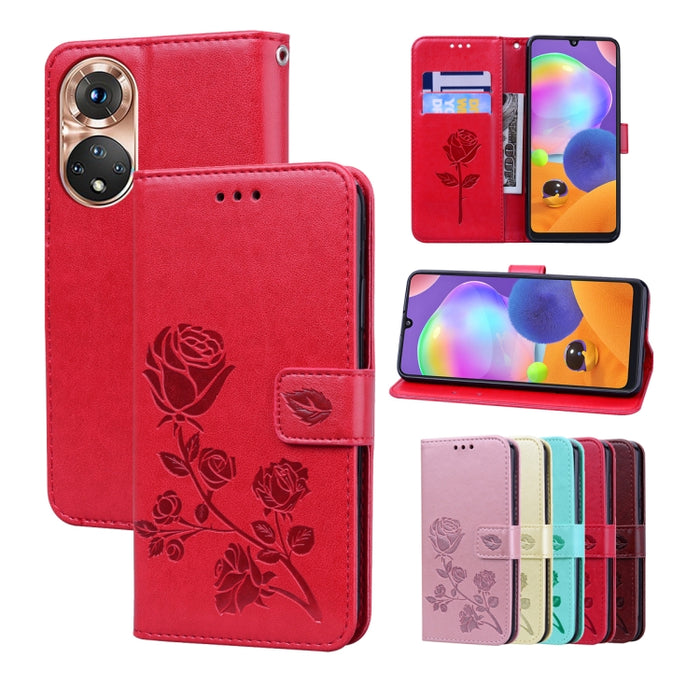 Estuche para teléfono de cuero en relieve Rose, For Xiaomi Redmi 10C, For Huawei nova 8i, For Huawei nova 9, For Honor X8, For Samsung Galaxy A13 4G, For Samsung Galaxy A23