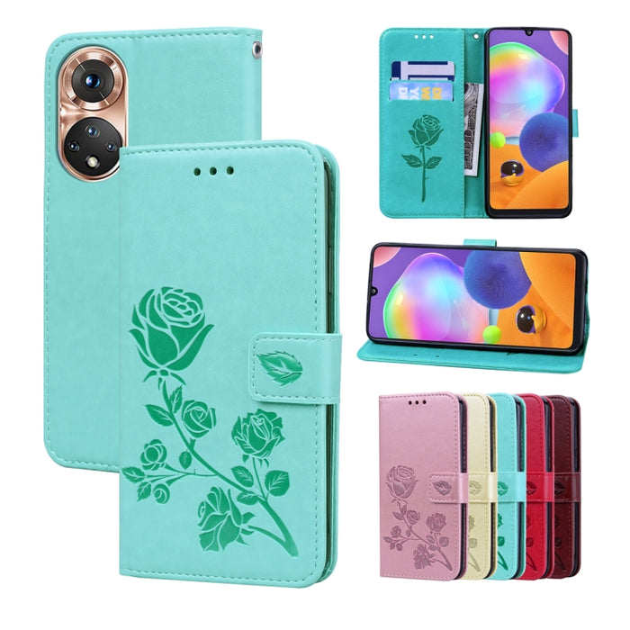 Estuche para teléfono de cuero en relieve Rose, For Xiaomi Redmi 10C, For Huawei nova 8i, For Huawei nova 9, For Honor X8, For Samsung Galaxy A13 4G, For Samsung Galaxy A23