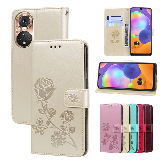 Estuche para teléfono de cuero en relieve Rose, For Xiaomi Redmi 10C, For Huawei nova 8i, For Huawei nova 9, For Honor X8, For Samsung Galaxy A13 4G, For Samsung Galaxy A23