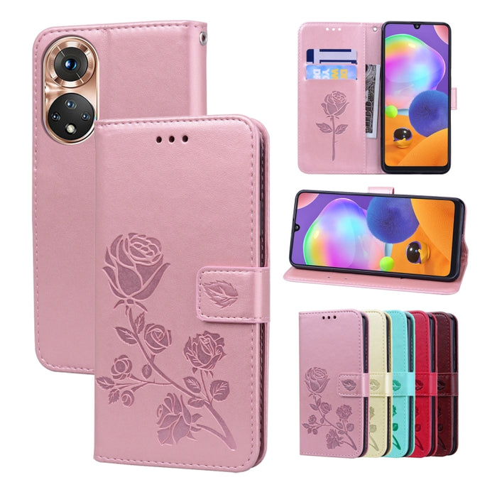 Estuche para teléfono de cuero en relieve Rose, For Xiaomi Redmi 10C, For Huawei nova 8i, For Huawei nova 9, For Honor X8, For Samsung Galaxy A13 4G, For Samsung Galaxy A23