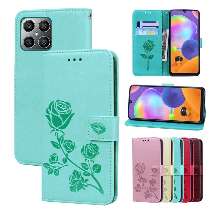 Estuche para teléfono de cuero en relieve Rose, For Xiaomi Redmi 10C, For Huawei nova 8i, For Huawei nova 9, For Honor X8, For Samsung Galaxy A13 4G, For Samsung Galaxy A23