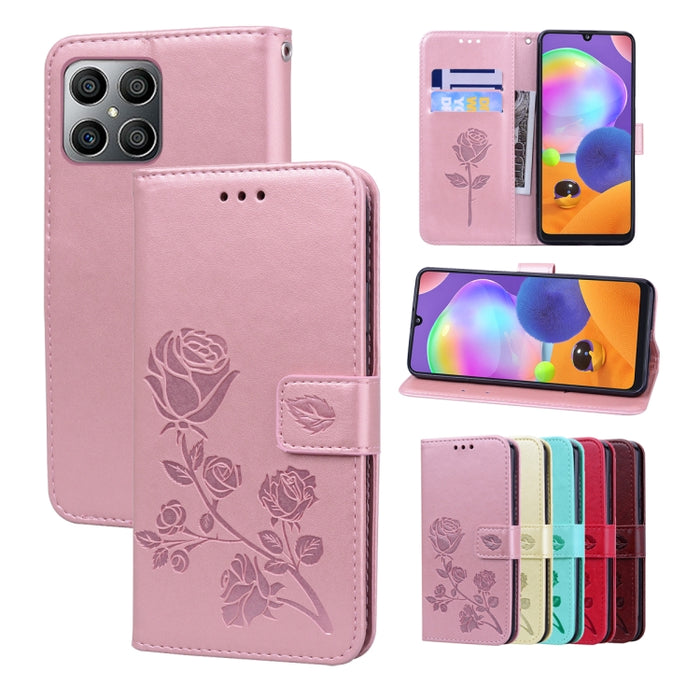 Estuche para teléfono de cuero en relieve Rose, For Xiaomi Redmi 10C, For Huawei nova 8i, For Huawei nova 9, For Honor X8, For Samsung Galaxy A13 4G, For Samsung Galaxy A23