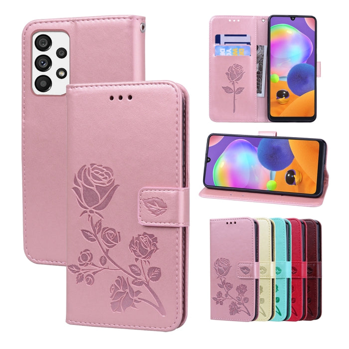 Estuche para teléfono de cuero en relieve Rose, For Xiaomi Redmi 10C, For Huawei nova 8i, For Huawei nova 9, For Honor X8, For Samsung Galaxy A13 4G, For Samsung Galaxy A23