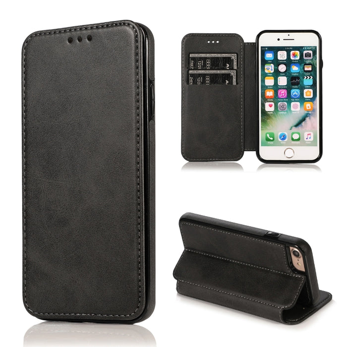 Estuche para teléfono de cuero con succión magnética Knight
