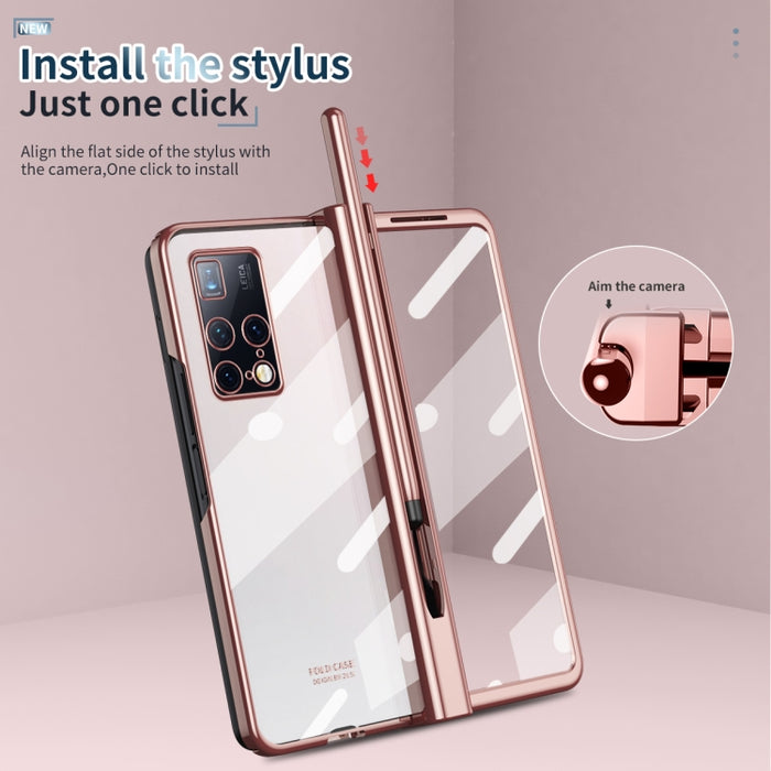 Estuche para teléfono con bisagra de galvanoplastia con lápiz óptico, For Huawei Mate X2, For Honor Magic V, For Samsung Galaxy Z Fold2 5G, For Xiaomi Mi Mix Fold, For Samsung Galaxy Z Fold2 5G with Film