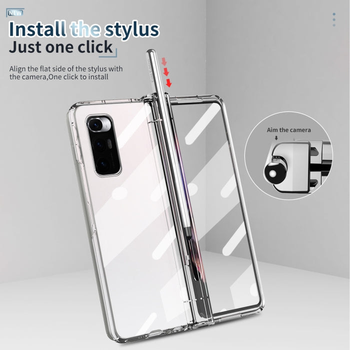 Estuche para teléfono con bisagra de galvanoplastia de cuerpo completo con lápiz óptico, For Huawei Mate X2 with Film, For Honor Magic V with Film, For Samsung Galaxy Z Fold2 5G with Film, For Xiaomi Mi Mix Fold with Film, For Samsung Galaxy Z Fold2 5G