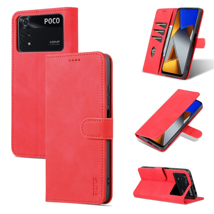 AZNS Skin Feel Calf Texture Flip Funda de cuero para teléfono, For Xiaomi Redmi 10C / Redmi 10 India, For Xiaomi Poco X4 Pro 5G