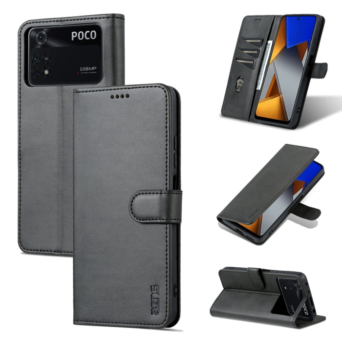AZNS Skin Feel Calf Texture Flip Funda de cuero para teléfono, For Xiaomi Redmi 10C / Redmi 10 India, For Xiaomi Poco X4 Pro 5G