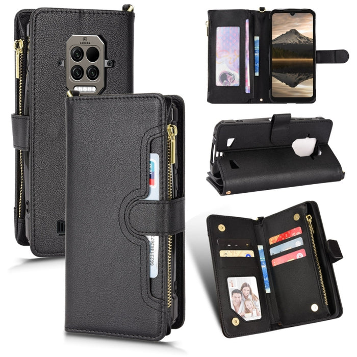 Estuche para teléfono de cuero con cremallera y textura Litchi, For Doogee S86 / S86 Pro, For Doogee X96 Pro, For Sharp Aquos Zero6 / Aquos Air, For Sharp Aquos Wish, For Motorola Moto E40 / E30 / E20, For Motorola Edge X30 / Edge 30 Pro /Edge+ 2020   ...