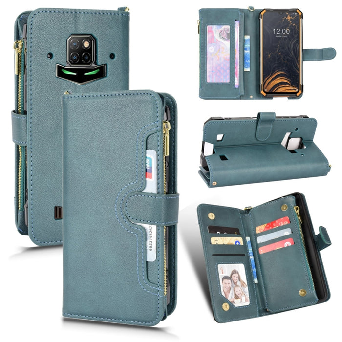 Estuche para teléfono de cuero con cremallera y textura Litchi, For Doogee S86 / S86 Pro, For Doogee S88 Pro / S88 Plus, For Doogee X96 Pro, For Sharp Aquos Zero6 / Aquos Air, For Sharp Aquos Wish, For Motorola Moto E40 / E30 / E20                     ...