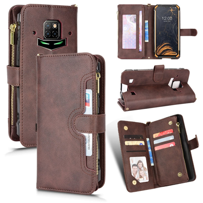 Estuche para teléfono de cuero con cremallera y textura Litchi, For Doogee S86 / S86 Pro, For Doogee S88 Pro / S88 Plus, For Doogee X96 Pro, For Sharp Aquos Zero6 / Aquos Air, For Sharp Aquos Wish, For Motorola Moto E40 / E30 / E20                     ...