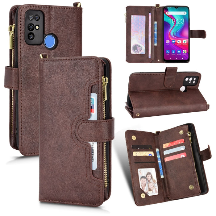 Estuche para teléfono de cuero con cremallera y textura Litchi, For Doogee S86 / S86 Pro, For Doogee S88 Pro / S88 Plus, For Doogee X96 Pro, For Sharp Aquos Zero6 / Aquos Air, For Sharp Aquos Wish, For Motorola Moto E40 / E30 / E20                     ...