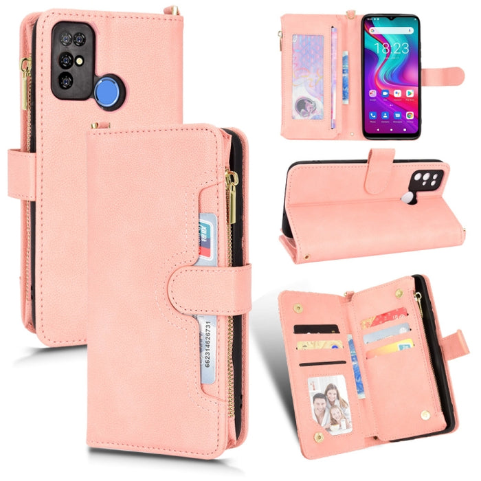 Estuche para teléfono de cuero con cremallera y textura Litchi, For Doogee S86 / S86 Pro, For Doogee S88 Pro / S88 Plus, For Doogee X96 Pro, For Sharp Aquos Zero6 / Aquos Air, For Sharp Aquos Wish, For Motorola Moto E40 / E30 / E20                     ...