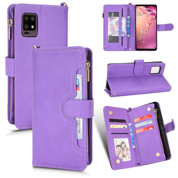 Estuche para teléfono de cuero con cremallera y textura Litchi, For Doogee S86 / S86 Pro, For Doogee S88 Pro / S88 Plus, For Doogee X96 Pro, For Sharp Aquos Zero6 / Aquos Air, For Sharp Aquos Wish, For Motorola Moto E40 / E30 / E20                     ...